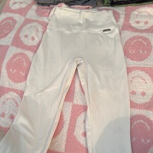 Bombshell Glossy Embossed White Leggings
